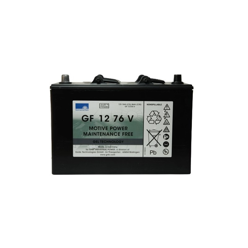 BATTERIE GEL 12 VOLTS 76AH-C5 SONNENSCHEIN  DIMENSIONS LG 330MM X LARG 171MM X HT 236MM